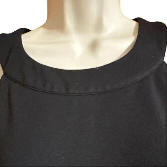 Ro & De Black Dressy Sleeveless Top Back Zipper Back Sheer Diamond Mesh Cutouts - Picture 4 of 9